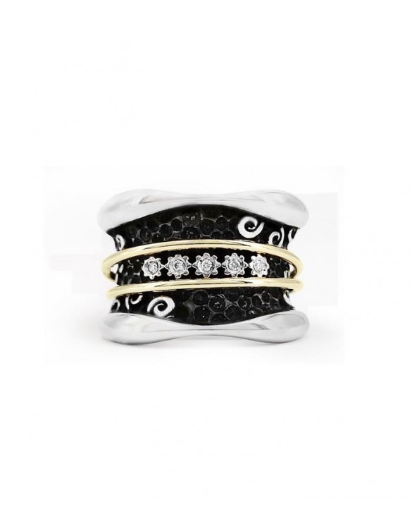 Sortija oro y diamantes "X" 5BHX014R15