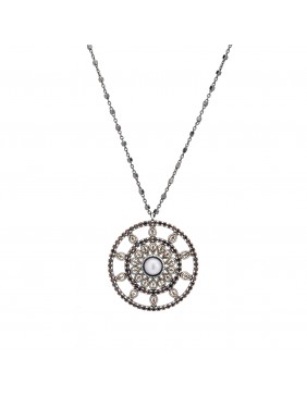 COLGANTE PLATA PERLA DE RIO Y CIRCONITA CAVA, BROWN C521
