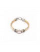 PULSERA CUERO PLATA OJO DE GATO ROSA, CIRCONITA BROWN Y CAV MOK-17