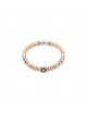 PULSERA PLATA Y ORO ROSA, OJO DE GATO ROSA Y CIRCONITA BROWN. AN-63