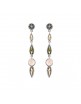 PENDIENTES PLATA CUARZO ROSA, CIRCONITA BROWN, CAVA Y VERDE. P769
