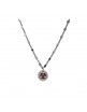 COLGANTE PLATA GRANATE Y CIRCONITA CAVA. C558