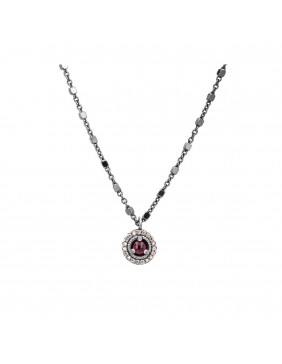 COLGANTE PLATA GRANATE Y CIRCONITA CAVA. C558