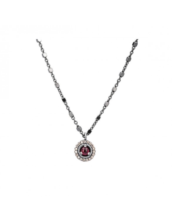 COLGANTE PLATA GRANATE Y CIRCONITA CAVA. C558