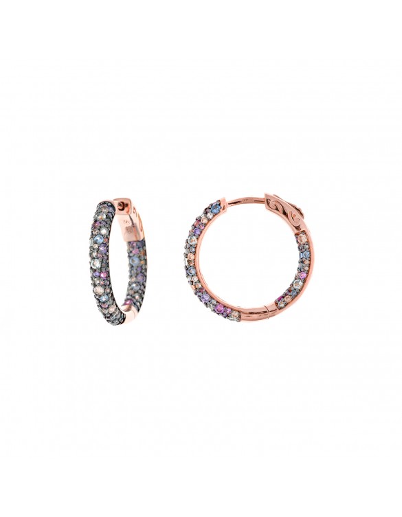 PENDIENTES ARO PLATA CHAPADO ROSA. 54269