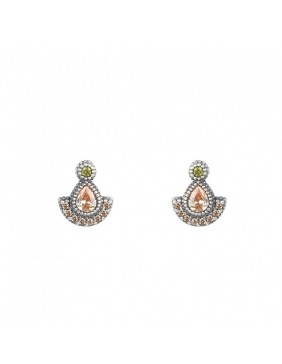 PENDIENTE SUNFIELD PLATA Y CIRCONITAS. PE061855