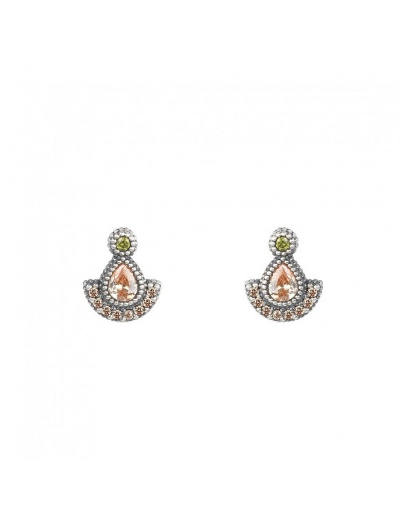 PENDIENTE SUNFIELD PLATA Y CIRCONITAS. PE061855