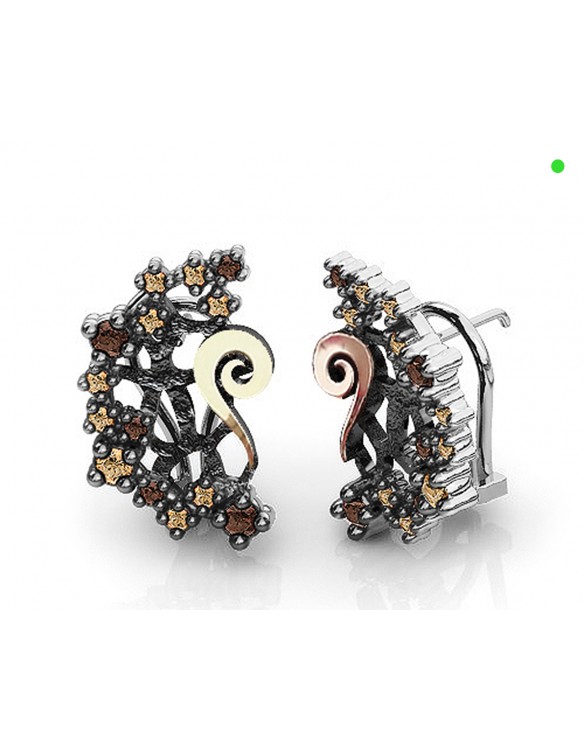 Pendiente plata oro Bohemme 7DRM001E