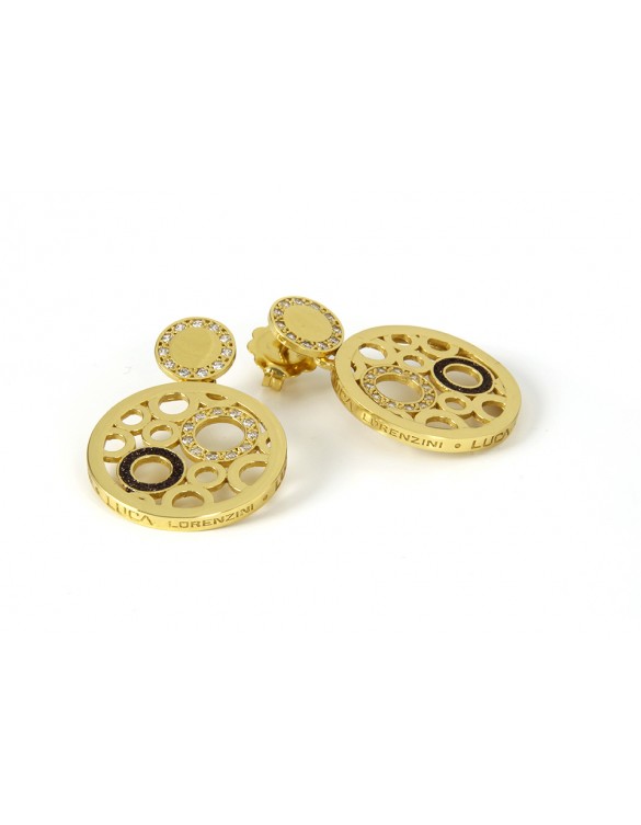 Pendientes plata dorada Luca Lorenzini ORB88-3.