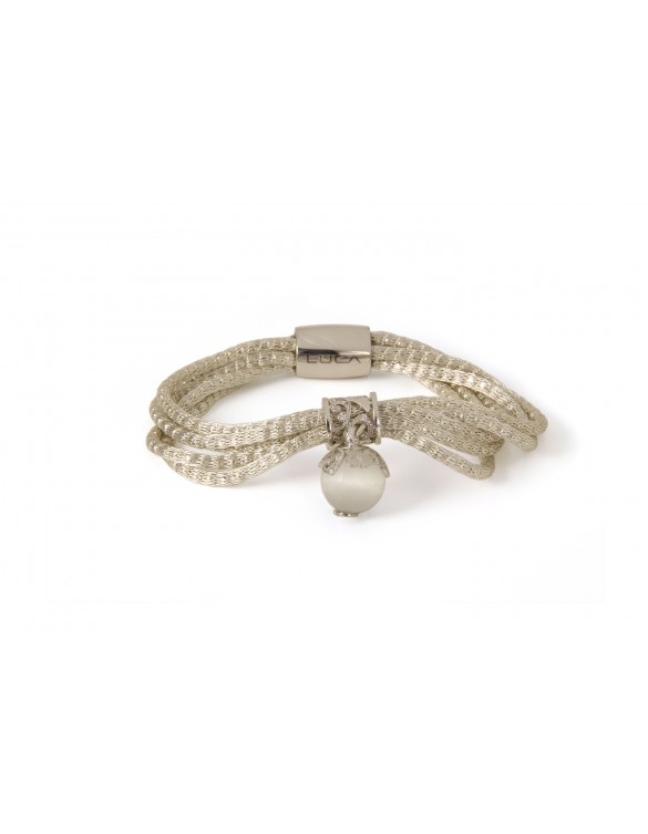 Pulsera plata dorada Luca Lorenzini BRB89-13
